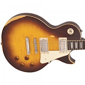 Vintage V100 ICON Electric Guitar ~ Distressed Tobacco Sunburst